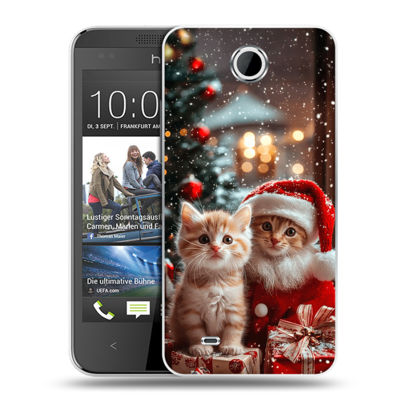 Силиконовый чехол на HTC Desire 300 с принтом Новый год Силиконовый чехол на HTC Desire 300 с принтом Новый год