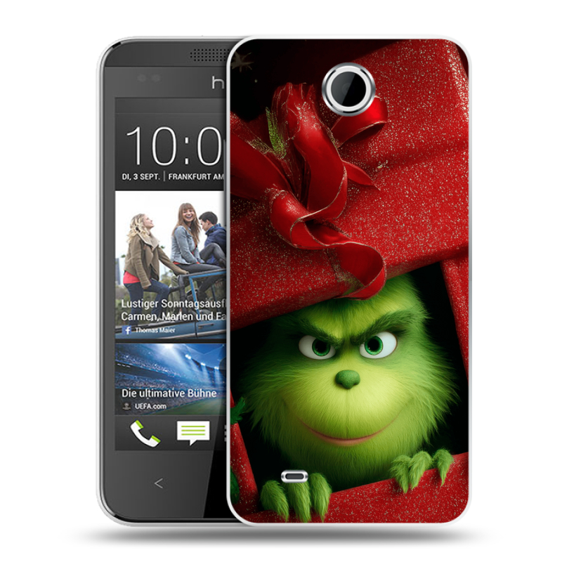 Силиконовый чехол на HTC Desire 300 с принтом Новый год Силиконовый чехол на HTC Desire 300 с принтом Новый год