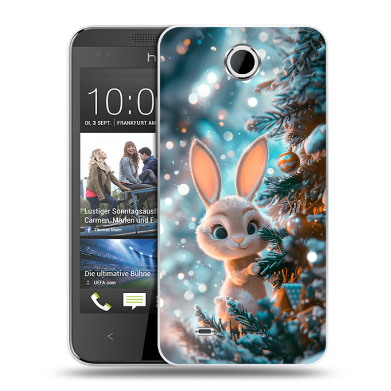 Силиконовый чехол на HTC Desire 300 с принтом Новый год Силиконовый чехол на HTC Desire 300 с принтом Новый год