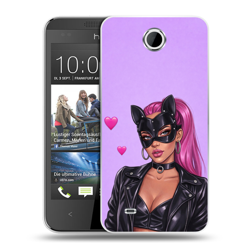 Силиконовый чехол на HTC Desire 300 с принтом женский Силиконовый чехол на HTC Desire 300 с принтом женский