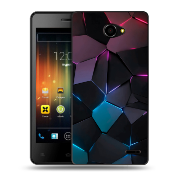 Пластиковый чехол на Fly IQ4403 Energie 3 с принтом Геометрия неона Пластиковый чехол на Fly IQ4403 Energie 3 с принтом Геометрия неона