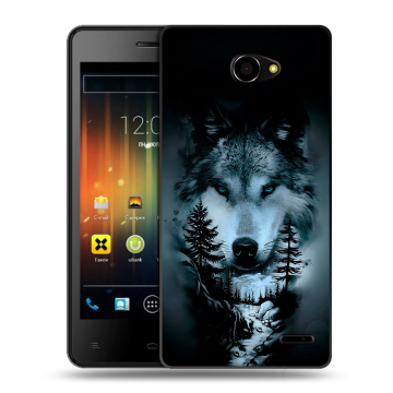 Пластиковый чехол на Fly Iq4403 Energie 3 с принтом Лесной волк