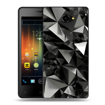 Пластиковый чехол на Fly IQ4403 Energie 3 с принтом Черные кристаллы Пластиковый чехол на Fly IQ4403 Energie 3 с принтом Черные кристаллы