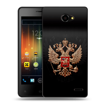 Пластиковый чехол на Fly IQ4403 Energie 3 с принтом Герб России Пластиковый чехол на Fly IQ4403 Energie 3 с принтом Герб России