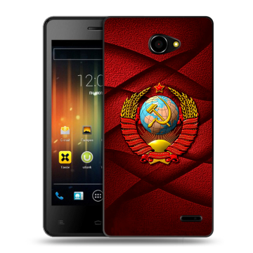 Пластиковый чехол на Fly IQ4403 Energie 3 с принтом Герб СССР Пластиковый чехол на Fly IQ4403 Energie 3 с принтом Герб СССР