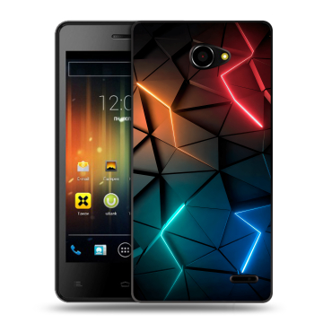 Пластиковый чехол на Fly Iq4403 Energie 3 с принтом Абстракция неон