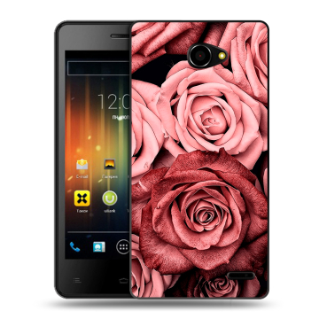 Пластиковый чехол на Fly IQ4403 Energie 3 с принтом Цветы розы Пластиковый чехол на Fly IQ4403 Energie 3 с принтом Цветы розы