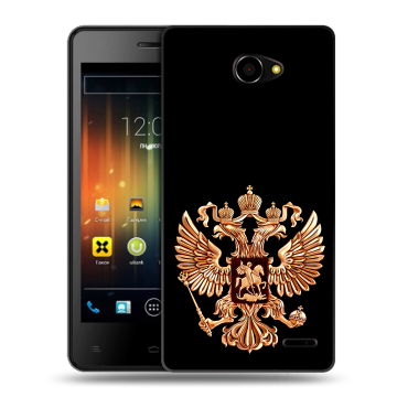 Пластиковый чехол на Fly Iq4403 Energie 3 с принтом Герб России золотой
