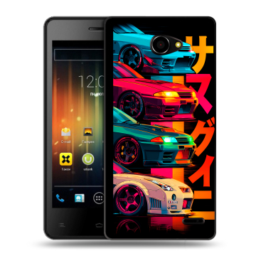 Пластиковый чехол на Fly Iq4403 Energie 3 с принтом Гоночные машины Пластиковый чехол на Fly Iq4403 Energie 3 с принтом Гоночные машины