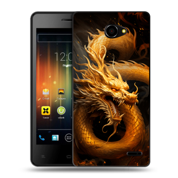 Пластиковый чехол на Fly Iq4403 Energie 3 с принтом Золотой дракон