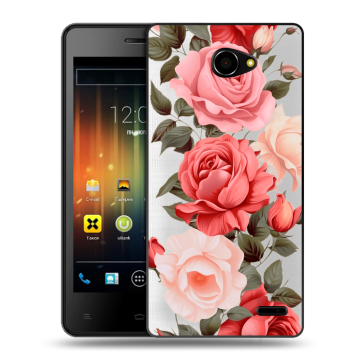 Пластиковый чехол на Fly Iq4403 Energie 3 с принтом Розы Пластиковый чехол на Fly Iq4403 Energie 3 с принтом Розы