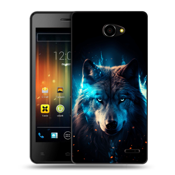 Пластиковый чехол на Fly Iq4403 Energie 3 с принтом Волк ночной