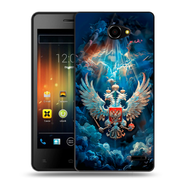 Пластиковый чехол на Fly Iq4403 Energie 3 с принтом Герб флаг России Пластиковый чехол на Fly Iq4403 Energie 3 с принтом Герб флаг России