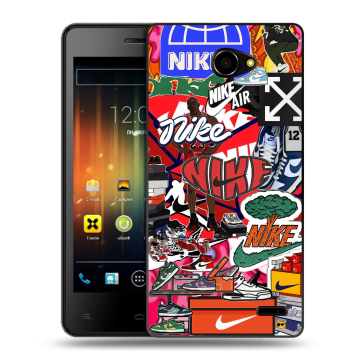 Пластиковый чехол на Fly Iq4403 Energie 3 с принтом Найк Nike яркий Пластиковый чехол на Fly Iq4403 Energie 3 с принтом Найк Nike яркий