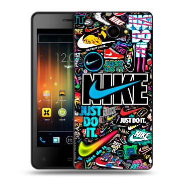 Пластиковый чехол на Fly Iq4403 Energie 3 с принтом найк nike черный