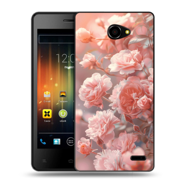 Пластиковый чехол на Fly Iq4403 Energie 3 с принтом Розовые розы Пластиковый чехол на Fly Iq4403 Energie 3 с принтом Розовые розы