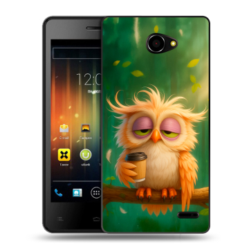 Пластиковый чехол на Fly Iq4403 Energie 3 с принтом сова Пластиковый чехол на Fly Iq4403 Energie 3 с принтом сова