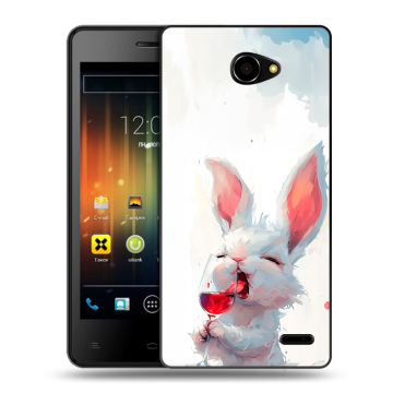 Пластиковый чехол на Fly Iq4403 Energie 3 с принтом кролик зайчик Пластиковый чехол на Fly Iq4403 Energie 3 с принтом кролик зайчик