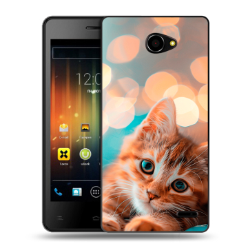 Пластиковый чехол на Fly Iq4403 Energie 3 с принтом котик Пластиковый чехол на Fly Iq4403 Energie 3 с принтом котик