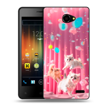 Пластиковый чехол на Fly Iq4403 Energie 3 с принтом милые котики