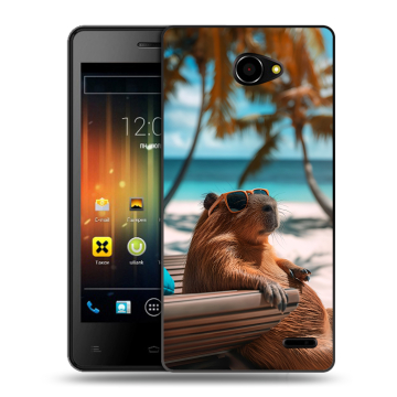 Пластиковый чехол на Fly Iq4403 Energie 3 с принтом Капибара Пластиковый чехол на Fly Iq4403 Energie 3 с принтом Капибара