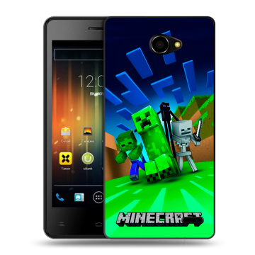 Пластиковый чехол на Fly Iq4403 Energie 3 с принтом Майнкрафт