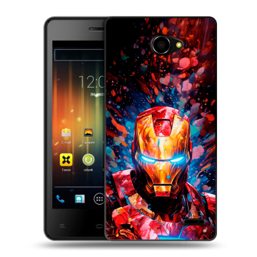 Пластиковый чехол на Fly Iq4403 Energie 3 с принтом Железный человек Ironman Пластиковый чехол на Fly Iq4403 Energie 3 с принтом Железный человек Ironman