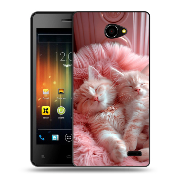 Пластиковый чехол на Fly Iq4403 Energie 3 с принтом котята котики
