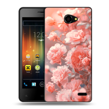 Пластиковый чехол на Fly Iq4403 Energie 3 с принтом Розы цветы Пластиковый чехол на Fly Iq4403 Energie 3 с принтом Розы цветы