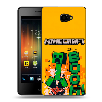 Пластиковый чехол на Fly Iq4403 Energie 3 с принтом Майнкрафт Minecraft Пластиковый чехол на Fly Iq4403 Energie 3 с принтом Майнкрафт Minecraft