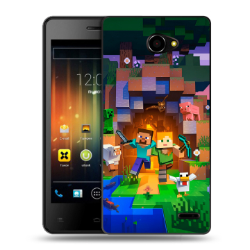 Пластиковый чехол на Fly Iq4403 Energie 3 с принтом Майнкрафт Minecraft