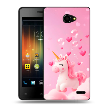 Пластиковый чехол на Fly Iq4403 Energie 3 с принтом Единорог Пластиковый чехол на Fly Iq4403 Energie 3 с принтом Единорог