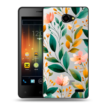 Пластиковый чехол на Fly Iq4403 Energie 3 с принтом Цветы паттерн