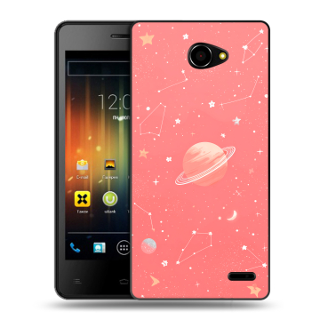 Пластиковый чехол на Fly Iq4403 Energie 3 с принтом Розовый космос
