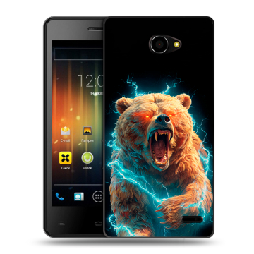 Пластиковый чехол на Fly Iq4403 Energie 3 с принтом Медведь