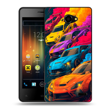 Пластиковый чехол на Fly Iq4403 Energie 3 с принтом Тачки