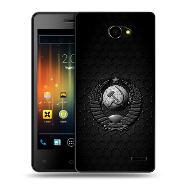 Пластиковый чехол на Fly Iq4403 Energie 3 с принтом Герб Флаг СССР
