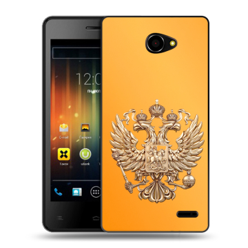 Пластиковый чехол на Fly Iq4403 Energie 3 с принтом Герб Флаг России