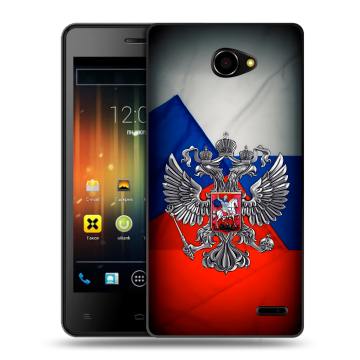 Пластиковый чехол на Fly Iq4403 Energie 3 с принтом Флаг России Пластиковый чехол на Fly Iq4403 Energie 3 с принтом Флаг России