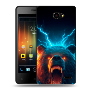 Пластиковый чехол на Fly Iq4403 Energie 3 с принтом Медведь