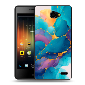 Пластиковый чехол на Fly Iq4403 Energie 3 с принтом Мрамор блестки