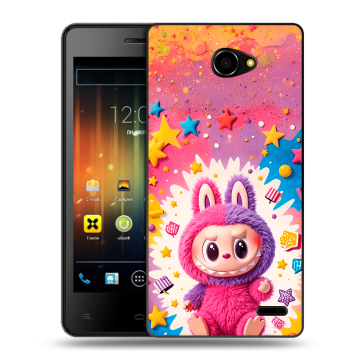 Пластиковый чехол на Fly Iq4403 Energie 3 с принтом Labubu Лабубу Пластиковый чехол на Fly Iq4403 Energie 3 с принтом Labubu Лабубу