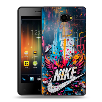 Пластиковый чехол на Fly Iq4403 Energie 3 с принтом Nike Найк Пластиковый чехол на Fly Iq4403 Energie 3 с принтом Nike Найк