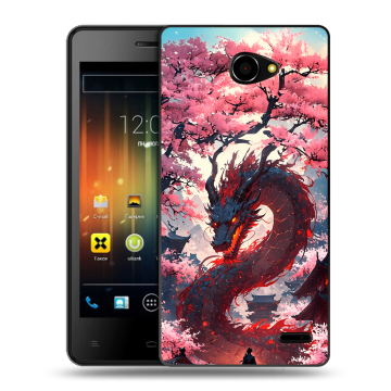 Пластиковый чехол на Fly Iq4403 Energie 3 с принтом Дракон Японский Пластиковый чехол на Fly Iq4403 Energie 3 с принтом Дракон Японский