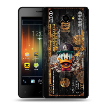 Пластиковый чехол на Fly Iq4403 Energie 3 с принтом Дональд Дак Доллар Пластиковый чехол на Fly Iq4403 Energie 3 с принтом Дональд Дак Доллар
