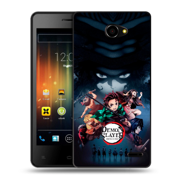 Пластиковый чехол на Fly Iq4403 Energie 3 с принтом Demon Slayer Клинок рассекающий демонов Пластиковый чехол на Fly Iq4403 Energie 3 с принтом Demon Slayer Клинок рассекающий демонов