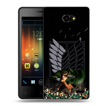 Пластиковый чехол на Fly Iq4403 Energie 3 с принтом Атака титанов Пластиковый чехол на Fly Iq4403 Energie 3 с принтом Атака титанов