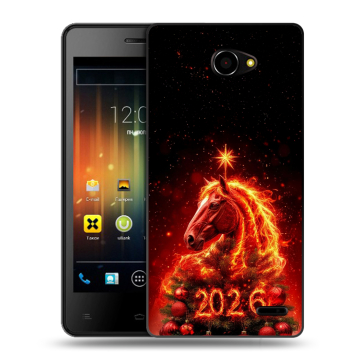 Пластиковый чехол на Fly Iq4403 Energie 3 с принтом Новый год