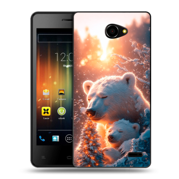 Пластиковый чехол на Fly Iq4403 Energie 3 с принтом Новый год Пластиковый чехол на Fly Iq4403 Energie 3 с принтом Новый год