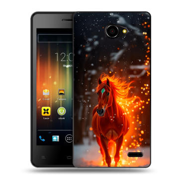 Пластиковый чехол на Fly Iq4403 Energie 3 с принтом Новый год Пластиковый чехол на Fly Iq4403 Energie 3 с принтом Новый год